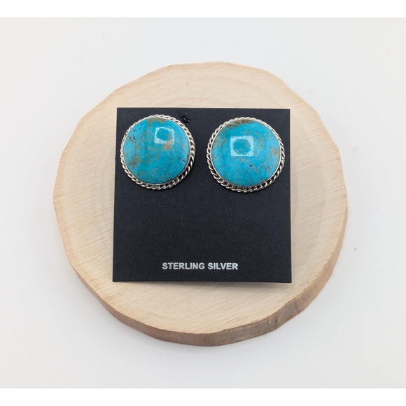 Navajo Accessory‎ Men's Cuff Links Sterling Silver Kingman Turquoise Stone **